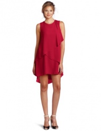 BCBGMAXAZRIA Women's Petite Rainer Cascade Ruffle Detail Dress