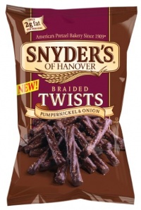 Snyder's of Hanover Pumpernickel & Onion Braided Twists, 10-Ounce (Pack of 6) Snyder's of Hanover Pumpernickel & Onion Braided Twists, 10-Ounce (Pack of 6)