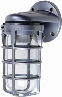 Designers Edge L1707 Outdoor Weatherproof Industrial Wall Mount Light Fixture with Metal Cage Bulb Protector, 150-Watt Designers Edge L1707 Outdoor Weatherproof Industrial Wall Mount Light Fixture with Metal Cage Bulb Protector, 150-Watt