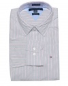 Tommy Hilfiger Men Custom Fit Striped Long Sleeve Logo Shirt