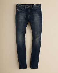 Diesel Boys' Iakop Slim Fit Tapered jeans feature front and back pockets with a Diesel logo. Diesel Boys' Iakop Slim Fit Tapered jeans feature front and back pockets with a Diesel logo.