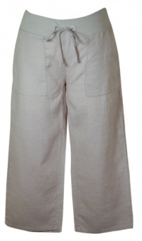 Eileen Fisher Capri Grey Organic Linen Cropped Pants