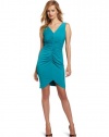 Calvin Klein Women's Ruched V-Neck Dress