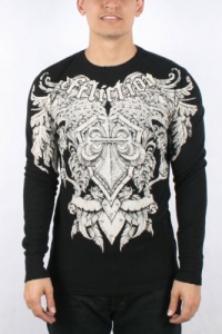 Affliction - Mens Kremlin Ls Thermal T-Shirt In Black Affliction - Mens Kremlin Ls Thermal T-Shirt In Black