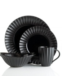 Into the black. Fluted borders commingle with contrasting matte and glossy glazes, giving the distinctive Dynasty Black Twilight place settings from Sasaki a decidedly modern allure. (Clearance) Into the black. Fluted borders commingle with contrasting matte and glossy glazes, giving the distinctive Dynasty Black Twilight place settings from Sasaki a decidedly modern allure. (Clearance)
