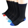 Calvin Klein Men's Socks Cotton Blend Cushion Sole Crew Black Asst. 6 pairs