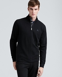 Add this sporty jacket to your casual attire for designer distinction everywhere you go. Add this sporty jacket to your casual attire for designer distinction everywhere you go.