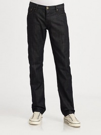 A favorite look for generations is made modern in fine cotton denim with a broken wash that softens its fit and lends the look of a well-worn classic. Five-pocket style Inseam, about 33 Cotton Machine wash Imported A favorite look for generations is made modern in fine cotton denim with a broken wash that softens its fit and lends the look of a well-worn classic. Five-pocket style Inseam, about 33 Cotton Machine wash Imported