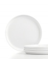 Keep the table and kitchen clean with Stax Living dinnerware. A pure white glaze adorns salad plates for everyday use, in a shape designed for efficient stacking and storage. Perfect for small spaces!