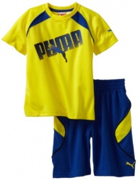 Puma - Kids Boys 2-7 Little Layer Short Set, Yellow, 4 Puma - Kids Boys 2-7 Little Layer Short Set, Yellow, 4
