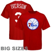 NBA Majestic Philadelphia 76ers #3 Allen Iverson Red Player Big Sizes T-shirt NBA Majestic Philadelphia 76ers #3 Allen Iverson Red Player Big Sizes T-shirt