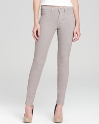 These softly hued J Brand skinny jeans will keep you looking casually chic all season long. These softly hued J Brand skinny jeans will keep you looking casually chic all season long.