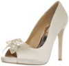 Badgley Mischka Women's Reta Open-Toe Pump,Cream,8 M US