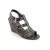 Marc Fisher Oright 2 Open Toe Wedge Sandals Shoes Black Womens