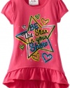 Beautees Girls 2-6X Tunic Ruffle, Hot Pink, 6