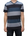 Retrofit Men's Short Sleeve V-Neck T-Shirt Blue Striped