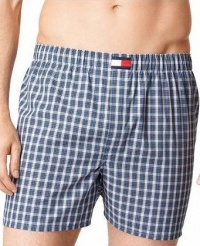 Tommy Hilfiger Men's 4-Pk Underwear Woven 100% Cotton Blue/Yellow Assorted Boxers Tommy Hilfiger Men's 4-Pk Underwear Woven 100% Cotton Blue/Yellow Assorted Boxers