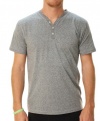 Retrofit Men's Short Sleeve 1/4 Button Up V-Neck Basic T-Shirt