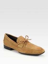 Step ahead in style in this classic loafer design, handcrafted in Italy in soft, suede topped off with a bow detail.Suede upperLeather liningRubber soleMade in Italy Step ahead in style in this classic loafer design, handcrafted in Italy in soft, suede topped off with a bow detail.Suede upperLeather liningRubber soleMade in Italy
