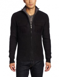Calvin Klein Jeans Men's Long Sleeve Military Full Zip Sweater Calvin Klein Jeans Men's Long Sleeve Military Full Zip Sweater