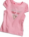 GUESS Kids Girls Infant Girl Triangle Tee (12 - 24m), PINK (18M)