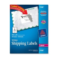 Avery Shipping Labels for Laser Printers with TrueBlock Technology, 3.5 x 5 Inches, White, Box of 400 (05168) Avery Shipping Labels for Laser Printers with TrueBlock Technology, 3.5 x 5 Inches, White, Box of 400 (05168)