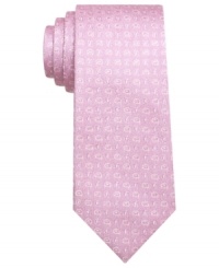 With a subtle pattern, this skinny tie from Penguin is never short on style. With a subtle pattern, this skinny tie from Penguin is never short on style.