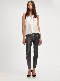 Party-ready metallic finish adds luster to these stretchy, ankle-grazing skinnies. THE FITMedium rise, about 8Inseam, about 29THE DETAILSZip flyFive-pocket style98% cotton/2% elastaneMachine washMade in USA of imported fabricModel shown is 5'11 (178cm) wearing US size 4. Party-ready metallic finish adds luster to these stretchy, ankle-grazing skinnies. THE FITMedium rise, about 8Inseam, about 29THE DETAILSZip flyFive-pocket style98% cotton/2% elastaneMachine washMade in USA of imported fabricModel shown is 5'11 (178cm) wearing US size 4.