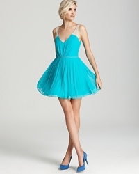 A plunging neckline and pretty pleats cut a lithe silhouette on this ERIN Erin Fetherston dress. Pair with blue suede shoes for a playful palette. A plunging neckline and pretty pleats cut a lithe silhouette on this ERIN Erin Fetherston dress. Pair with blue suede shoes for a playful palette.