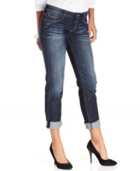 Take a break from a skinny silhouette in these straight leg jeans from Kut from the Kloth. The weathered wash makes them look like vintage classics! Take a break from a skinny silhouette in these straight leg jeans from Kut from the Kloth. The weathered wash makes them look like vintage classics!