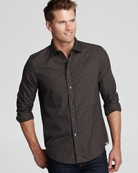 Enhance your casual shirting wardrobe with a mini check pattern in cool crisp cotton, tailored for a classic fit. Enhance your casual shirting wardrobe with a mini check pattern in cool crisp cotton, tailored for a classic fit.
