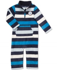 He'll be the coolest dude around in this sporty striped microfleece coverall from Carter's. He'll be the coolest dude around in this sporty striped microfleece coverall from Carter's.