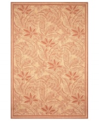 Made for easy living, this Tommy Bahama Decker collection rug offers the right mix of relaxed style and durability. Woven of UV-stabilized polypropylene, the pretty, floral-printed rug shares the look and feel of natural fibers--without the demanding care. Simply hose off for quick cleaning. Made for easy living, this Tommy Bahama Decker collection rug offers the right mix of relaxed style and durability. Woven of UV-stabilized polypropylene, the pretty, floral-printed rug shares the look and feel of natural fibers--without the demanding care. Simply hose off for quick cleaning.