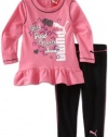 Puma - Kids Baby-Girls Infant Fashion Legging Set, Azalea, 24 Months