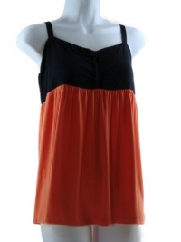 DKNY Women's Babydoll Pajama Tank Top, XL (Orange)