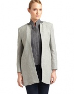 THE LOOKRemovable zip-out jacket detailStand collarZip frontTHE FITAbout 32 from shoulder to hemTHE MATERIALWool/nylon/cashmere/elastaneFully linedCARE & ORIGINDry cleanMade in USAModel shown is 5'8½ (174cm) wearing US size 4. 