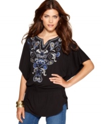 Make yourself comfortable with Style&co.'s casual tunic. Detailed embroidery gives this top an exotic feel! Make yourself comfortable with Style&co.'s casual tunic. Detailed embroidery gives this top an exotic feel!