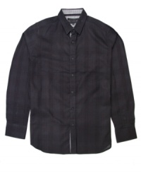 Go dark. The tonal plaid on this No Retreat shirt lets you dial it down with extra dimension. Go dark. The tonal plaid on this No Retreat shirt lets you dial it down with extra dimension.
