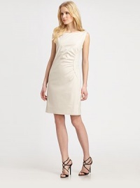 Curves ahead, this stretch cotton dress features a unique, curved seam and gathered details that create an undeniably chic look.BoatneckSleevelessAlluring gathered detailsConcealed back zipperCotton liningAbout 36 from shoulder to hem78% cotton/17% polyamide/5% elastaneDry cleanImported Model shown is 5'10 (177cm) wearing US size 4. Curves ahead, this stretch cotton dress features a unique, curved seam and gathered details that create an undeniably chic look.BoatneckSleevelessAlluring gathered detailsConcealed back zipperCotton liningAbout 36 from shoulder to hem78% cotton/17% polyamide/5% elastaneDry cleanImported Model shown is 5'10 (177cm) wearing US size 4.