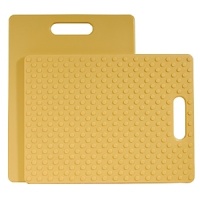 This cutting board will come in handy when it's time to chop vegetables, mince herbs or slice meats. Made of high-density plastic, this cutting board won't absorb odors like wood. The bottom surface is covered in raised rubber grippers that help the board remain stationary as you work. This cutting board will come in handy when it's time to chop vegetables, mince herbs or slice meats. Made of high-density plastic, this cutting board won't absorb odors like wood. The bottom surface is covered in raised rubber grippers that help the board remain stationary as you work.
