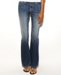 INC's most-beloved curvy fit bootcut jeans are back with a sassy addition: sequins sparkle on the back patch pockets!