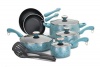 Paula Deen Signature Porcelain 12-Piece Cookware Set, Aqua