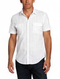 Perry Ellis Men's Short Sleeve Textured Plaid Shirt Perry Ellis Men's Short Sleeve Textured Plaid Shirt