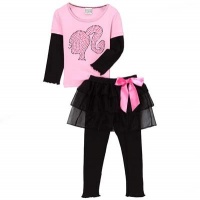 Girls Retro Black & Pink BARBIE shirt & skirted legging Outfit Boutique Clothing Girls Retro Black & Pink BARBIE shirt & skirted legging Outfit Boutique Clothing