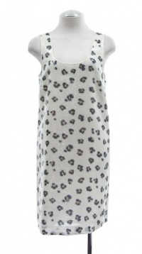 DKNY Ivory Sequined Leopard Print Sleeveless Shift Dress Small DKNY Ivory Sequined Leopard Print Sleeveless Shift Dress Small