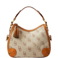 Dooney & Bourke Signature Jacquard Side Pocket Hobo, Brown Dooney & Bourke Signature Jacquard Side Pocket Hobo, Brown