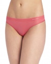 Calvin Klein Women's Second Skin Thong, Begonia, Large