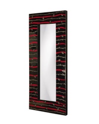 Howard Elliott 25045 Billie Black Lacquer w/ Textured Red & Silver Accents Mirror Howard Elliott 25045 Billie Black Lacquer w/ Textured Red & Silver Accents Mirror
