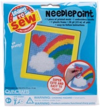 Colorbok Rainbow Learn To Sew Needlepoint Kit, 6-Inch by 6-Inch, Yellow Frame Colorbok Rainbow Learn To Sew Needlepoint Kit, 6-Inch by 6-Inch, Yellow Frame