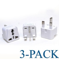 Ceptics Grounded Universal Plug Adapter for UK Type G - 3 Pack Ceptics Grounded Universal Plug Adapter for UK Type G - 3 Pack